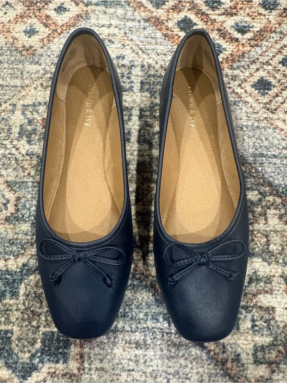 crown & ivy Navy Bow Ballet Flats